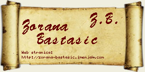 Zorana Bastašić vizit kartica